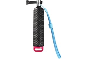 Febbya Poignée Flottante,Etanche Action Caméra Grip Anti-Glissant Bâton Pôle Manfrotto Plongée pour sous-Marine Hero 5/3 4 Session 3 Panasonic Lumix Nikon avec Réglable Dragonne Vis 78cm Noir