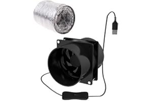 LERPWIGE Compact Portable Fume Extractor Fan with Duct Pipe and Ventilation Tube for Kitchen and Bathroom - USB Powered USB Solder Smoke Smoke