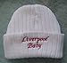 Knitted BABY HAT White football United City Liverpool Celtic, Everton Rangers (Liverpool)