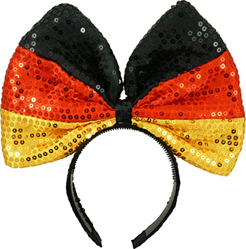 Pailletten Haarreif Schleife Deutschland EM & WM Bunny Ohren Germany