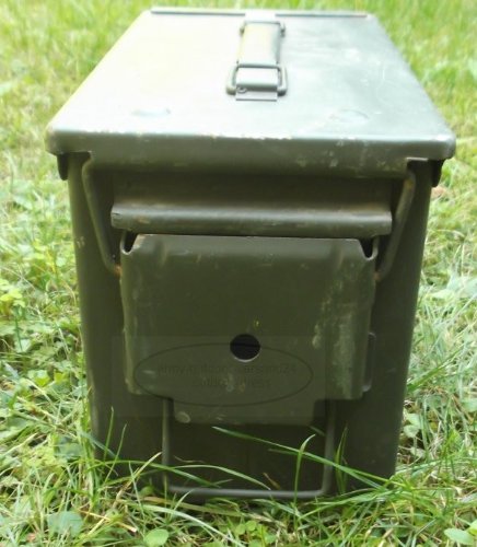 Munitionskiste Muni-Kiste original US, gebraucht, Metallkiste Behälter Metallbox - 3