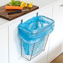Tatkraft Top - Panier Corbeille de Rangement sur Porte de Placard - Poubelle de Placard Suspendue - Grillage Chromé Effet Design