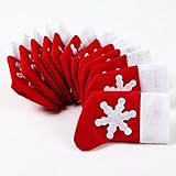 Topways® paquete 12 de Navidad decoración de la mesa calcetines de Navidad cubiertos bolsillos soporte (12 pcs Xmas Table Decoration Christmas Socks Pockets)