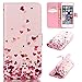 Price comparison product image iGrelem® Wallet Leather Case for iPhone 5 / 5s, Dandelion, Love Heart, Rose, Butterfly, Colorful Pattern PU Leather Case for iPhone5 iPhone5s, Apple iPhone 5/5s Protective Cover (Love Heart #2, Pink)