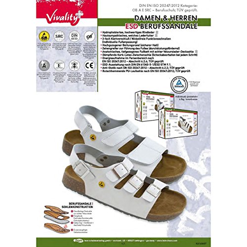 Vivality Herren Tieffußbett Sandalen ESD weiss - 5