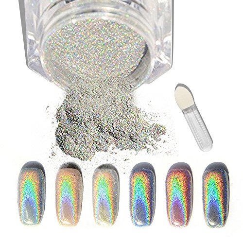 Sindy New 1 G/Box Holographisches Laser Puder Nail Glitter Rainbow Pigment Maniküre chrom Pigmenten - 2