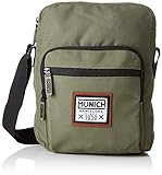  Munich Crossbody PACHT, Bolso bandolera para Hombre, Verde (Khaki) 7x29x22 cm (W x H x L)
