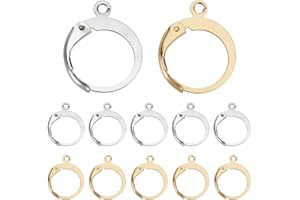 UNICRAFTALE 60 pièces 2 Couleur Crochets Boucle D'Oreille à Levier Acier Inoxydable Plaqué Or 24K Boucles D'oreilles Français Boucle D'Oreille Fil Leviers Boucle D'oreille pour Fabrication de Bijoux