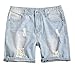 Produktbild WQIANGHZI Shorts Männer Sommer Herren Jeans-Shorts Gerade Kurz Hose für Herren Big Size Denim Stoffhose Große Loch Japanischen Geraden Fünf-Hosen Hosen Jeans Hot Pants