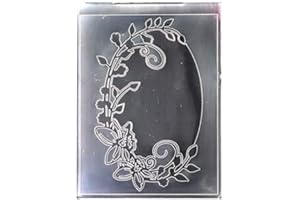 Kwan Crafts Flowers Leaves Oval Frame Plastic Embossing Folders for Card Making Scrapbooking and Other Paper Crafts, 10.5x14.5cm