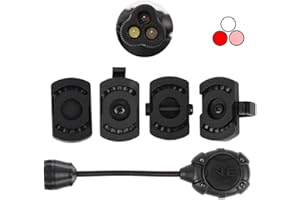 QIRUIMY Lampe de Casque Tactique MPLS3, lumière Blanche/Infrarouge/Fusil à gaz Rouge LED tête de tête de Fusil, indicateur de sécurité Militaire Lampe de Poche Casque de Sauvetage (Noir)