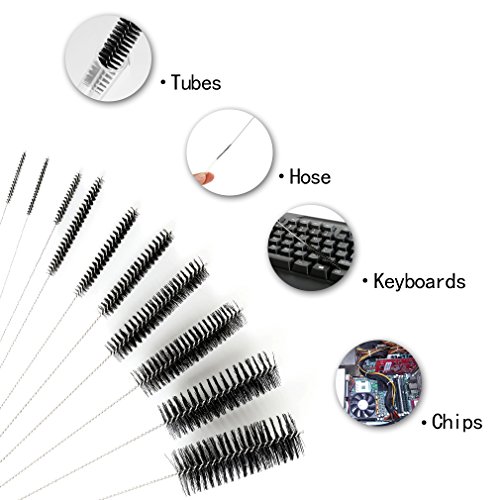 Luxebell Schlauchbürste Nylon Rohrreinigungsbürsten -Set für Trinkhalme , Gläser, Keyboards, Schmuck Reinigung, Set von 10 - 4