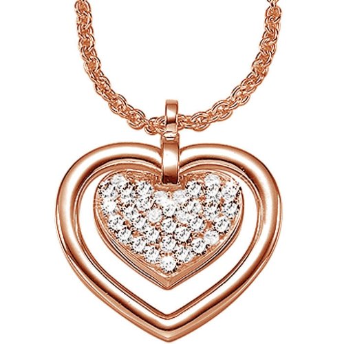 ESPRIT Halskette aus rosévergoldetem 925 Sterling Silber mit Zirkonia