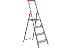 Escalera Aluminio Rolser BRICO 220 4 Peldaños Anchos. Certificada según Norma Europea EN-131 para Uso doméstico y Profesional.