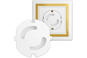 Hoffenbach Enchufes de seguridad para niños enchufables – Seguridad infantil para enchufes – Protección de enchufe para bebés y niños (Blanco, 12 piezas)