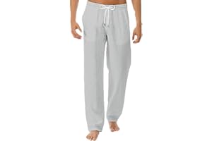 NUSGEAR 2021 Nuevo Pantalones para Hombre, Algodón y Lino Pantalones Casuales Moda Deportivos Color Sólido Pants Jogging Pantalon Fitness Gym Suelto Pantalones Largos Pantalones Ropa de Hombre