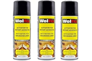 Wolfix Aktivator Spray Aushärtungsbeschleuinger 3 Stücke 200ml für Sekundenkleber - Aerosol Sprühdose Extra Stark für Schnelles Aushärten von Alleskleber, Stoffkleber, Keramikkleber und Holzkleber