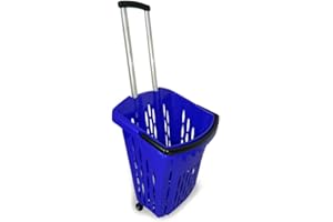 GERSO - Carrello della spesa 40 litri diversi colori cestino della spesa con ruote blu