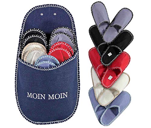 Preisvergleich Produktbild Tony Brown Gästehausschuhe 5er Set Moin Moin