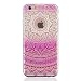 Produktbild iPhone 6 Handyhülle, iPhone 6s Hülle, MUTOUREN Durchsichtig Schutzhülle Durchsichtig TPU Silikon Case Cover Ultradünne Etui Crystal Transparent Weich Flexibel Rückdeckel Kratzfeste Stoßdämpfende Indische Sonne Henna Mandala, Lila