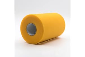 CAIIBTNTGB 91m x 15cm ! Tissu de bobine de rouleau de tulle pour les décorations d'artisanat Tutu Mariages Costumes Jupes Fêtes Cadeau Bow baby shower, Beaucoup de couleurs disponibles. (Or)