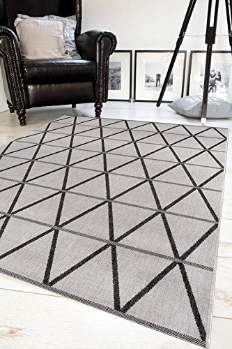 Teppich New Orleans in 2 Designs, moderner & pflegeleichter Webteppich in elegantem Grau, Weiß & Anthrazit, Farbe:Grau;Größe:160 x 230 cm - 3