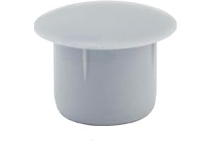 Irox - 10 tapones para orificio de 10 mm, plástico, color gris, cabeza de 14 mm