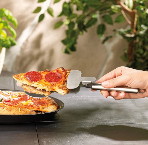 Rosenstein & Söhne Cleverer 3in1-Edelstahl-Pizzaschneider mit Heber - 4