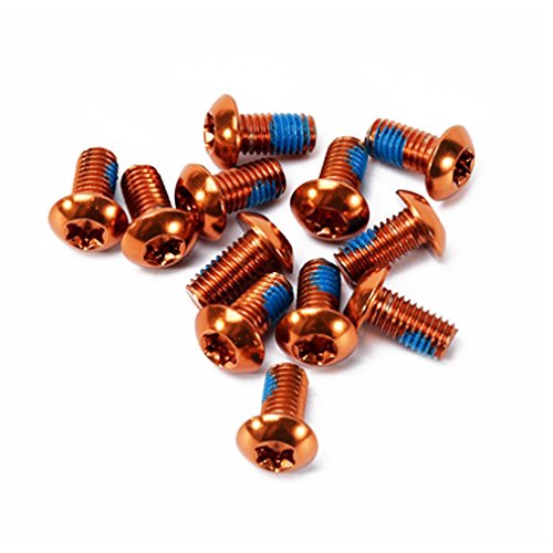 Ndier Vis pour Vélo, Lot DE 12 Pièces de vis de Disque de Frein en Alliage d'aluminium Vis M5 x 10 mm, Orange