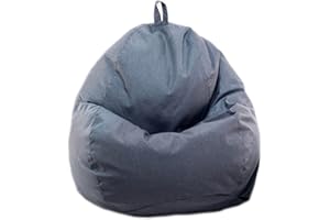 Highdi Pouf Poltrona Sacco, Bambini & Adulti Bean Bag Fodera per Sacco di Fagioli per Decorazione della Soggiorno Camera Giardino Salotto Balcone, Senza Ripieno (Grigio Scuro,100x110cm)