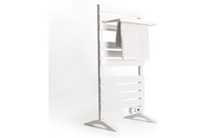 CREATE / WARM Towel 500W / Elektrischer Badheizkörper Weiß mit Standfüßen und Regal / 103x55x5cm / Thermostat, geringer Verbrauch