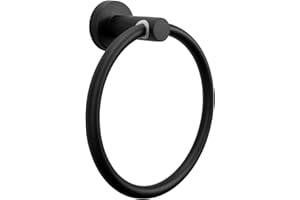 Anller Portasciugamani da bagno in acciaio inox 304, anello per asciugamani, porta asciugamani, gancio per bagno, cucina, montaggio a parete, nero