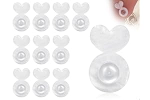 Emezddo 10 piezas de levantadores de pendientes para mujer,elevadores de pendientes de silicona,cierres de pendientes para pendientes,utilizados para levantar los lóbulos de las orejas(blanco,corazón)