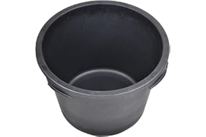‎BURI BURI 10 Stück Mörtelkübel rund 65L, 58cm breit, 35cm hoch, schwarz Pflanzwanne Pflanzenkübel außen Pflanzkübel groß Maurerwannen Baueimer Eimer Mörtelwanne Pflanzgefäß Kübel Maurerkübel ZEHN Gefäße