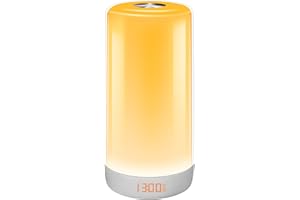 Totofac Wake Up Light, Sunrise Alarm Clock Sunset Simulation Night Light with 6 Nature Sound, Touch Control,Stepless Dimming, Snooze Function,256 Color RGB Atmosphere Lamp