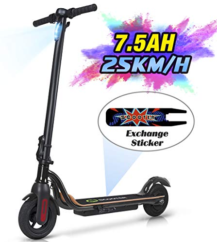 M MEGAWHEELS EléctricoScooter, Patinete Scooter Eléctrico Inteligente de Alta Potencia de 250 W, Batería de Largo Alcance de 12 Millas, Carga hasta 265 LB Máx