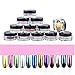 Nail Glitter, Voberry® 12 Colors Nail Glitter Powder Shinning Nail Mirror Powder Makeup Art DIY Chrome Pigment With Sponge Stick