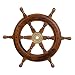 Produktbild Dekoratives Steuerrad aus Holz mit Messingnabe. Von S bis L . Nautik Optik, Boot, Schiff, Maritim (Größe M - 39 cm)