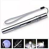 Minilinterna de bolsillo con LED Cree Q5 y USB, recargable, 500 lúmenes.