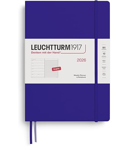 Agenda Semainier 2026 LEUCHTTURM1917 - Format Poche A6 (9x15 Cm) - Couverture Souple - 12 Mois, Pages Notes - Allemand