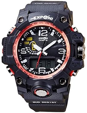 Panegy Herren Armbanduhr Studenten LED Sportuhr mit leuchtziffern Kunststoffe Armbanduhren Outdoor Multifunktion...