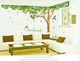 Rainbow Fox Grand Rosa Sakura Kirschblüte Baum Wandtattoo Sticker PVC abnehmbar Wall Decal für die Mädchen und Jungen-Baumschule XY1098