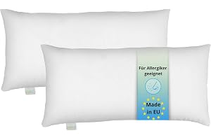 Bodyprotect Set med 2 Ecoline kuddar 40 x 80 cm, sovkuddar, sängkudde 40 x 80 cm, 100 % mikrofiber, stoppning, kudde, sängkudde, allergiker, tvättbar, tillverkad i EU