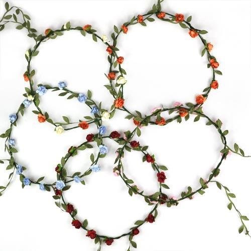 Yahee Stirnband und Haarband Hochzeit Boheme geflochten Blumen Haarreif (rosa) - 4
