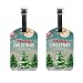 Produktbild COOSUN Snowy-Weihnachtsszene Weihnachtsmann im Schlitten mit Rentier Kofferanhänger Reise Labels Tag-Namenskartenhalter für Gepäck Koffer Tasche Rucksäcke, 2 PCS M mehrfarbig