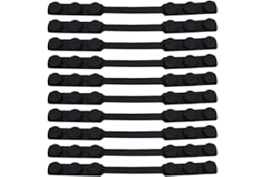 Hsthe Sea 10 Pack Silicone Mask Extension Straps Adjustable Mask Attachment Buckle Relieves Pressure and Pain Black