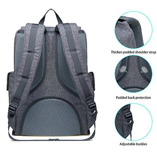 Rucksack Damen Herren Vintage KAUKKO Reiserucksack Studenten Rucksack Laptop Rucksack f  r 14  Notebook L  ssiger Daypacks Schultaschen of 2 Side Pock