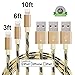 Price comparison product image Lightning Cable Syncwire iphone Charger 3FT 6FT 10FT 3Pack for iPhone 7s 7 Plus 6s 6 Plus 5s 5c 5, iPad Pro, Air 2, iPad mini , iPod touch 5th gen / 6th gen / nano 7th gen(Gold)