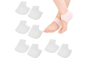 GIEEU 4 pary silikonowych ochraniaczy na piętę, żelowe kubki na piętę zapobiegają pękaniu stopy, pięty na pięcie, ochraniacze na piętę pięty, ochraniacze na piętę dla mężczyzn i kobiet