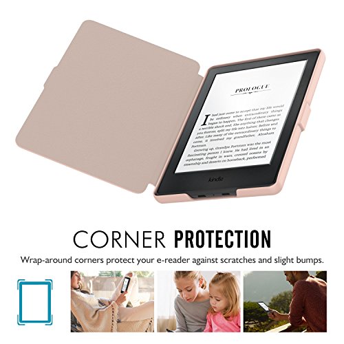 MoKo Hülle für Kindle 8 Generation – Die dünnste und leichteste Schutzhülle Smart Cover mit Auto Sleep / Wake für der Neue Amazon Kindle (8. Generation – 2016 Modell) 6 Zoll eReader, Rose Gold - 3